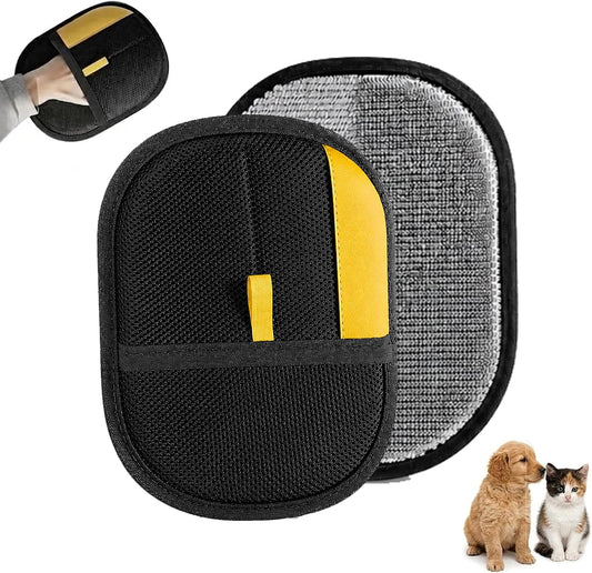 Pet Hair Removal Gloves, Reusable Five Finger Electrostatic Pet Hair Remover for Dog & Cat Fur, Cleaning Tool for Couch, Furniture, Carpet, Clothing & Car Seat (2 PCS)